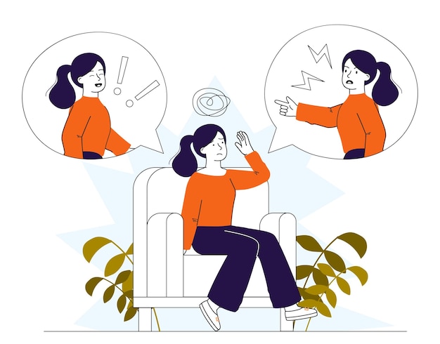 양극성 장애를 고 있는 여성, 정신적, 심리적 문제가 있는 어린 소녀, 정신분열증
