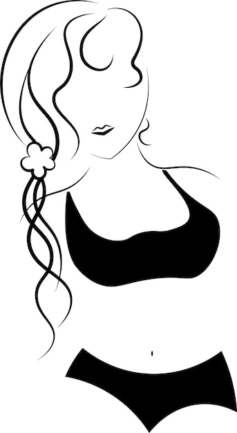 Woman in the swimwear stock image Swimsuit vector outlines