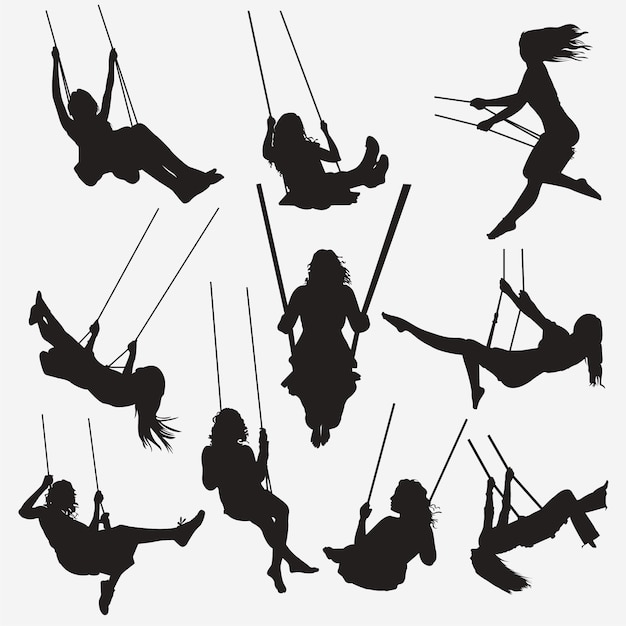 Woman Swing silhouettes 