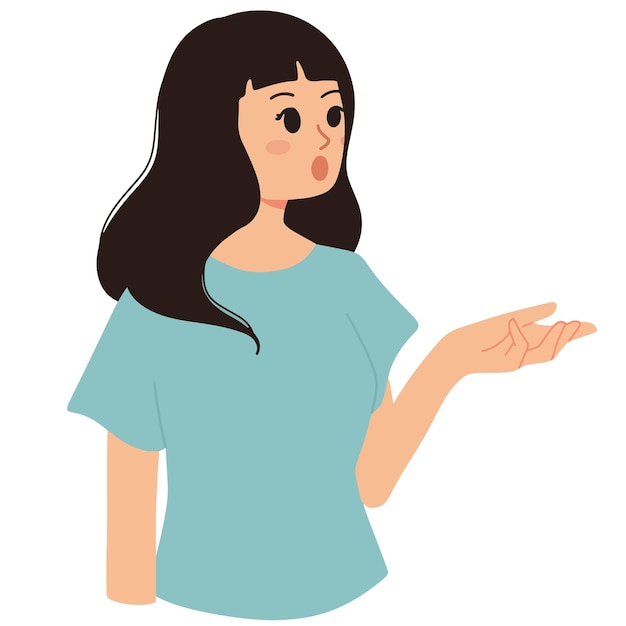 Vector woman talking and gossiping with friend illustration