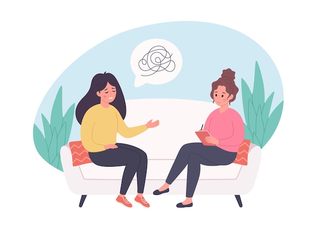 Woman talking with psychologist Psychology therapy mental health
