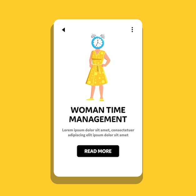 Woman time management vector