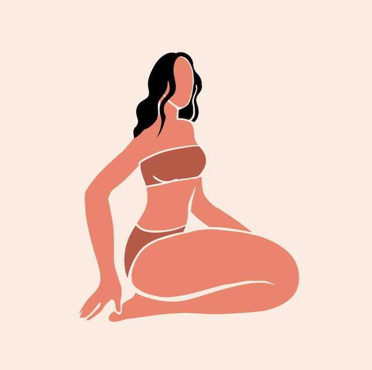 Vector woman in underwear body positive and self love self care concept stylish lingerie
