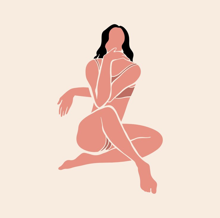 Vector woman in underwear body positive and self love self care concept stylish lingerie