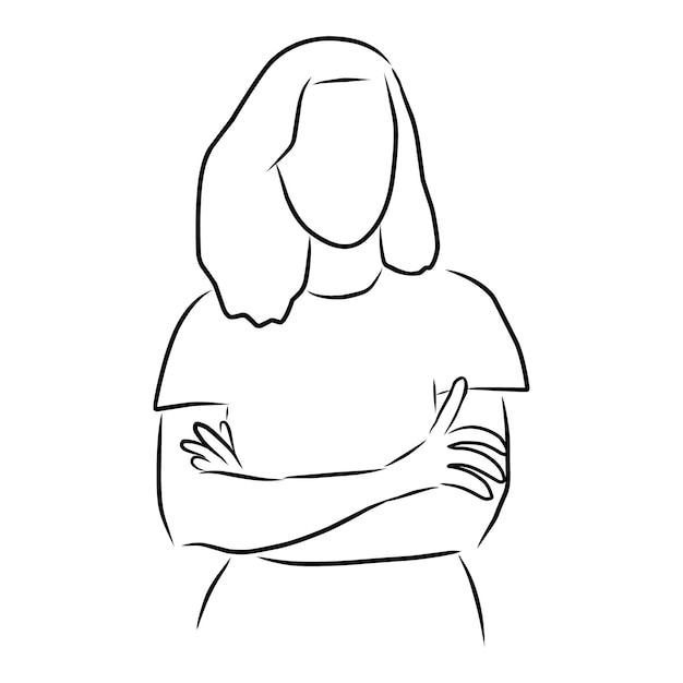 Woman vector Hand drawn sketch