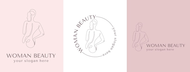Illustrazione del lineart vettoriale della donna elegante logo di bellezza femminile woman line art logo minimalista disegno in stile one line
