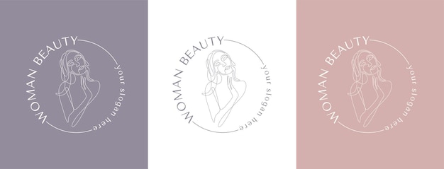 Woman vector lineart illustration Elegant Feminine Beauty Logo Woman Line Art Minimalist Logo One Line style drawing