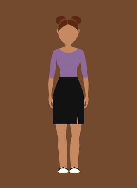 Woman wearing casual clothes cartoon icon