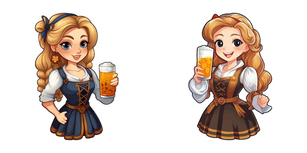 Woman wearing dress holds glass of beer