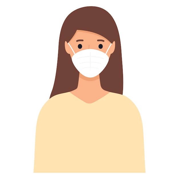 Vector woman wearing face mask