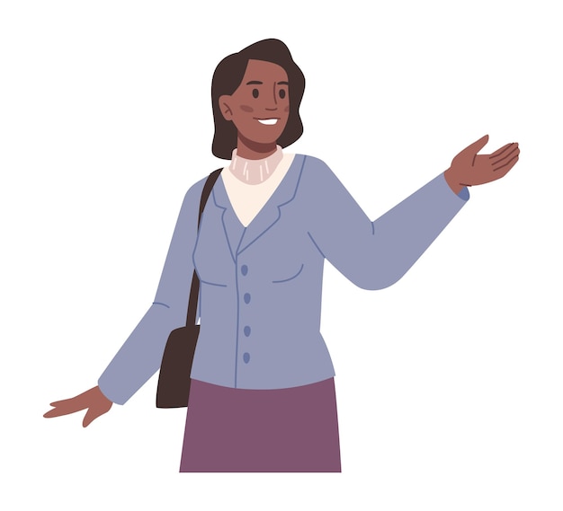 Vector woman wearing formal clothes business lady