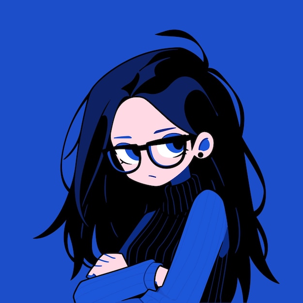 A woman wearing glasses illustration