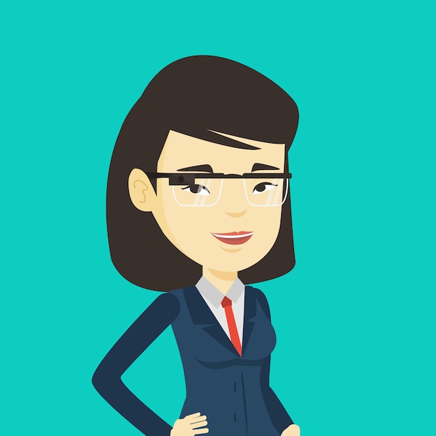 Vector woman wearing smart glass illustration.