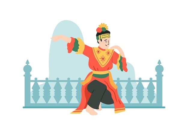 a woman wearing traditional clothes and performing a traditional dance