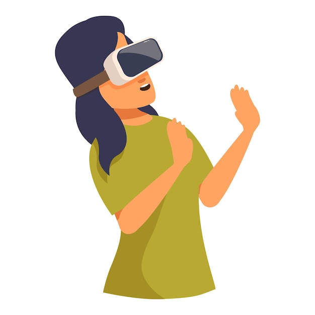 Женщина в VR-гарнитурах взаимодействует с виртуальной реальностью