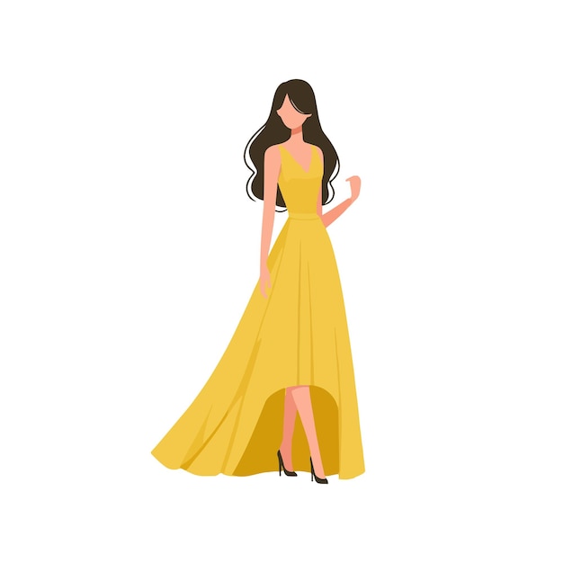 Woman wearing yellow dress ai generated image