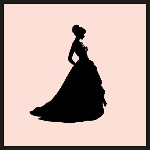 Woman in Wedding Dress Silhouette