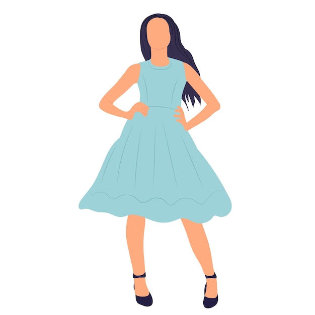 Vector woman white background in flat style isolated vector