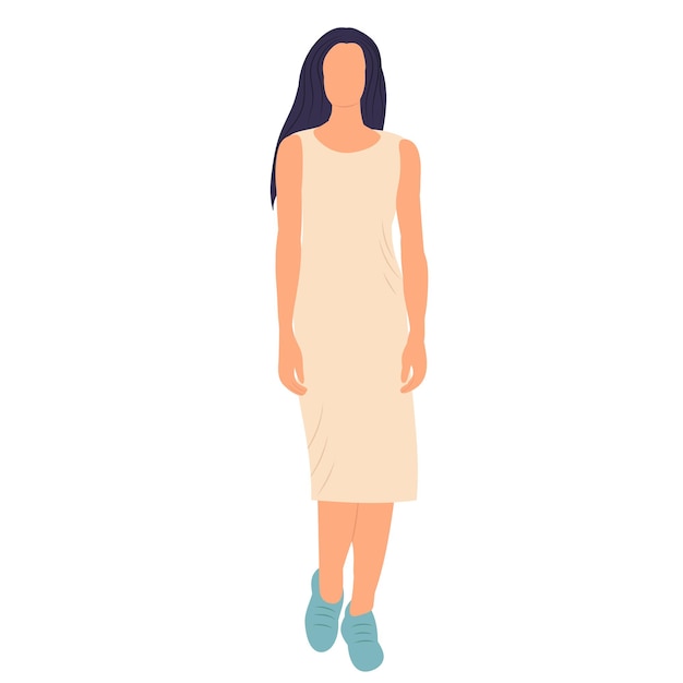 Vector woman on white background in flat style isolated vector