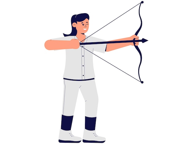 A Woman Who Is Archery Illustration