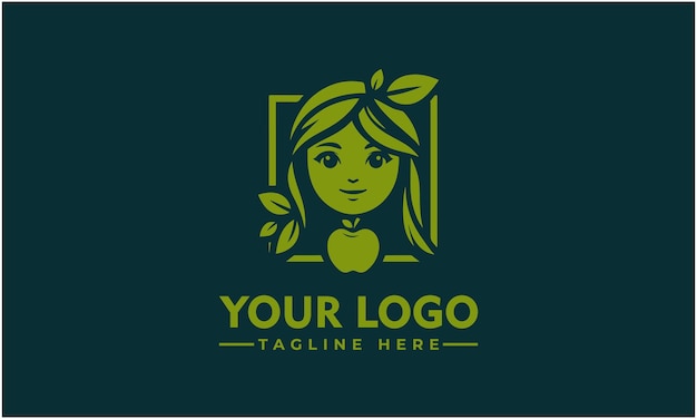 Woman With Apples Logo Young Girl with Apples Fresh and Vibrant Logo Design