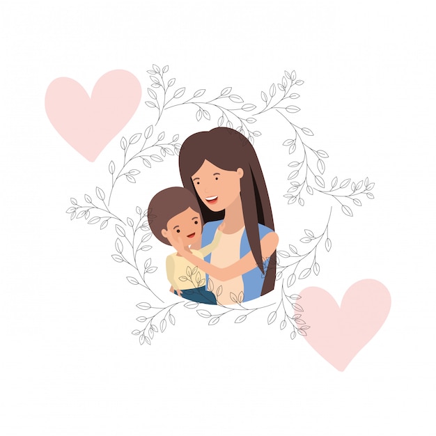 Woman with baby avatar character