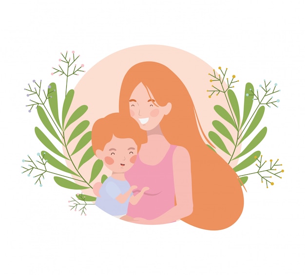 Woman with baby avatar character