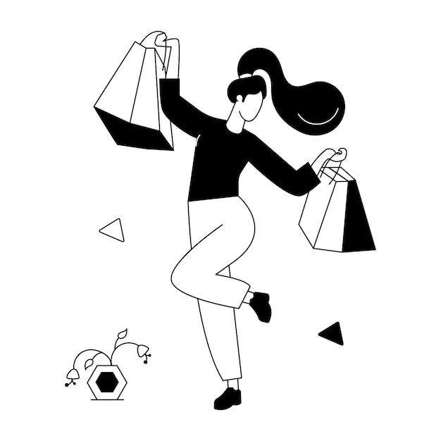 a woman with a bag that says'shopping'on it