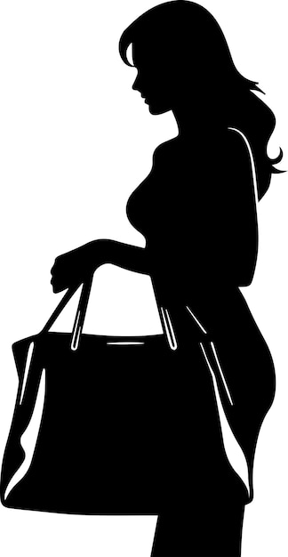 A woman with baneti bag vector silhouette illustration 5