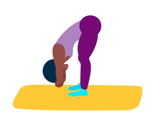 A woman with black skin does yogaHealthy yoga