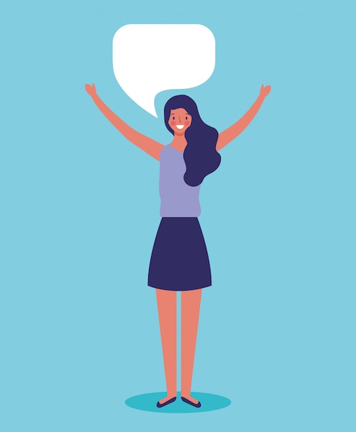 woman with blank speech bubble