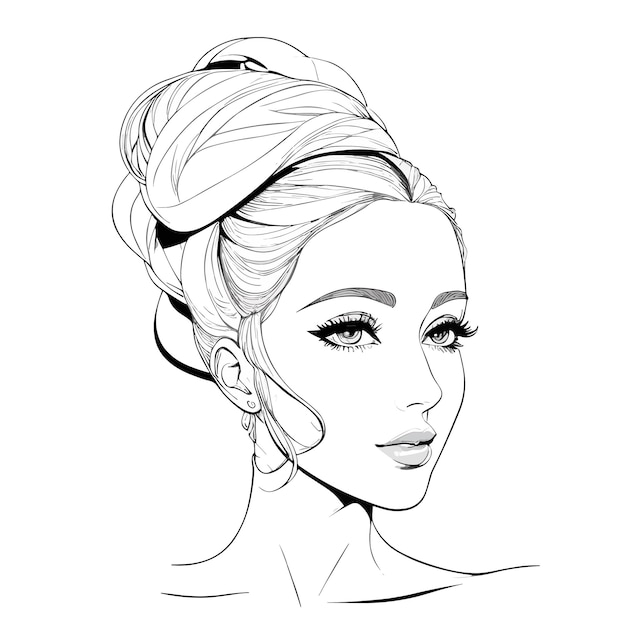 A woman with a bun and long hair