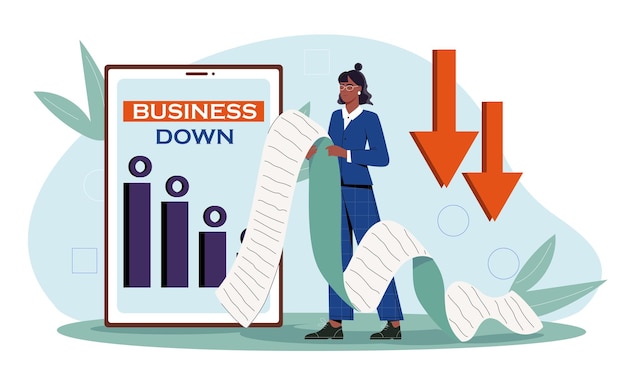 Woman with business down vector