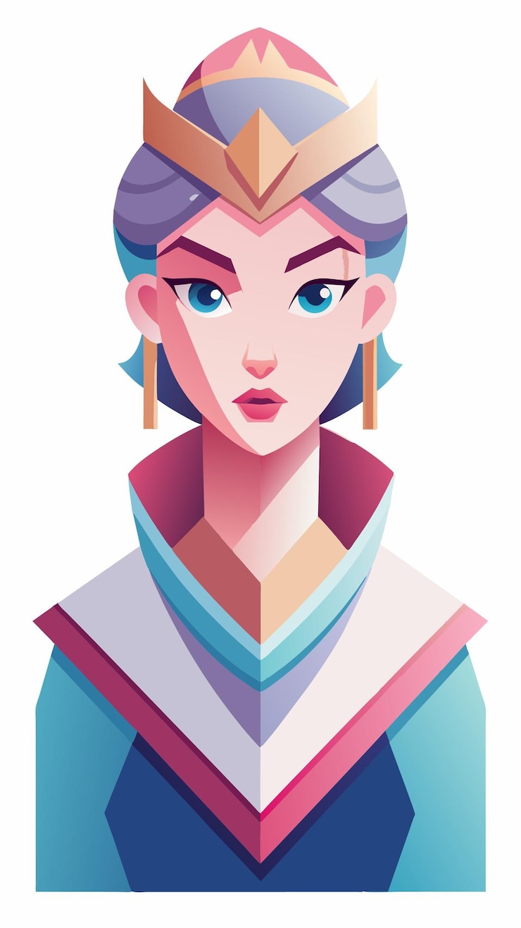 Vector a woman with a crown on her head