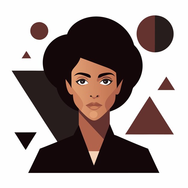 a woman with a dark hair and a brown and black hat