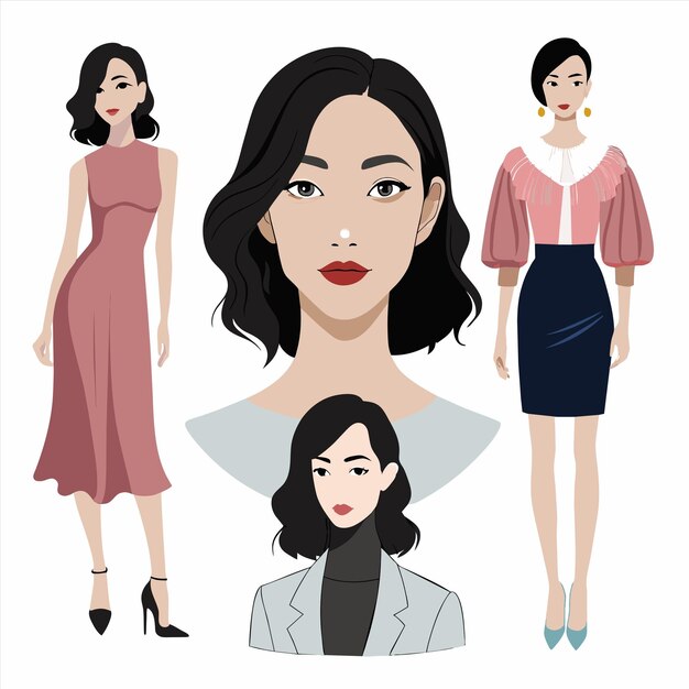 Vector a woman with a dress on the front and the words quot fashion quot on the front