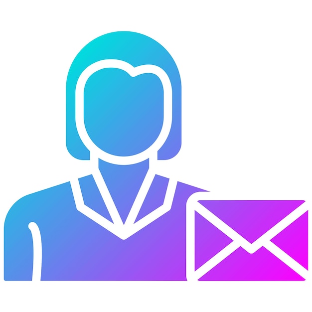 woman with envelope vector illustration style