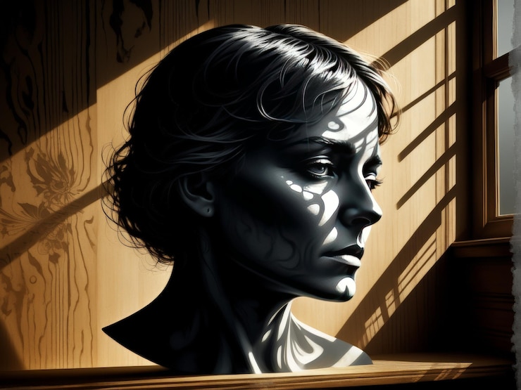 Vector woman with a face
