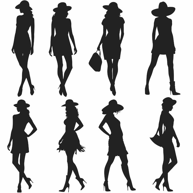 Vector a woman with a hat and a hat is shown with a woman wearing a hat