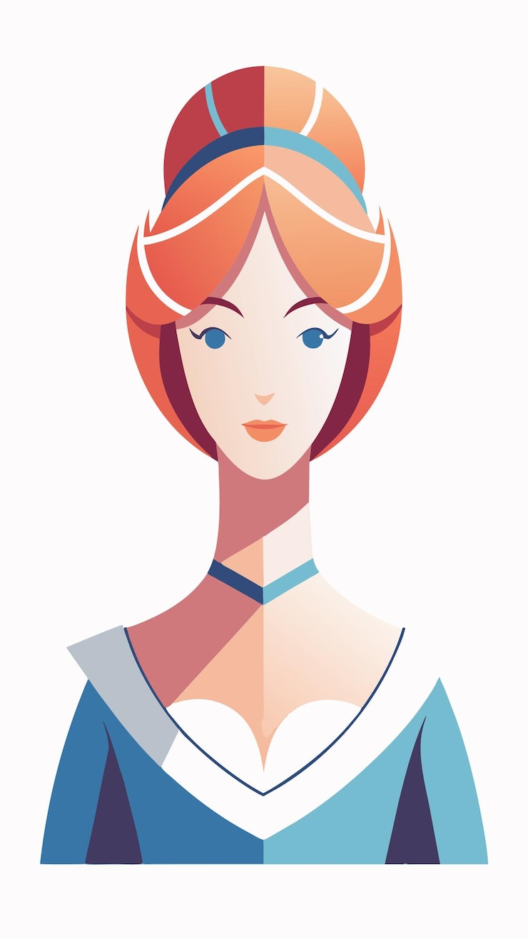 Vector a woman with a hat on her head