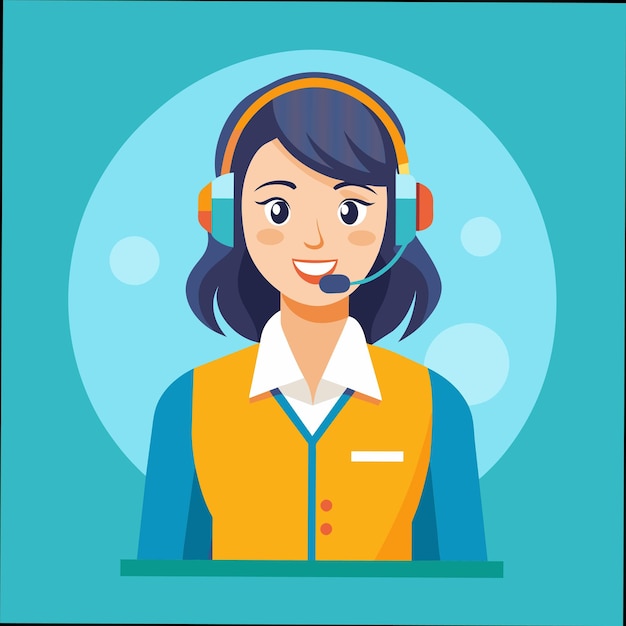 マイクで話していると言うヘッドセットをかぶった女性