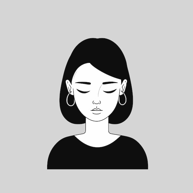 A woman with her eyes closed and her eyes closed.