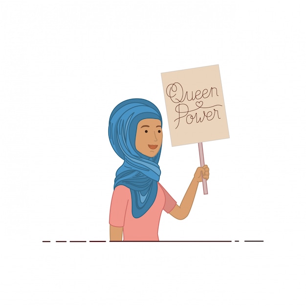 woman with label queen power avatar character