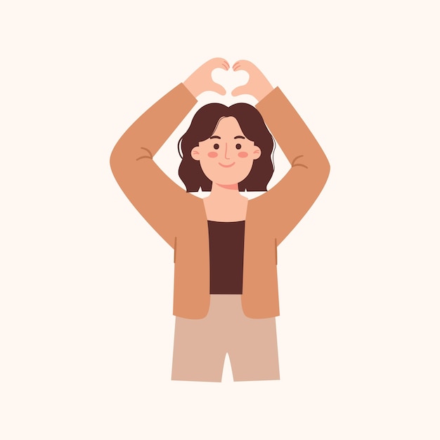 Woman with love sign