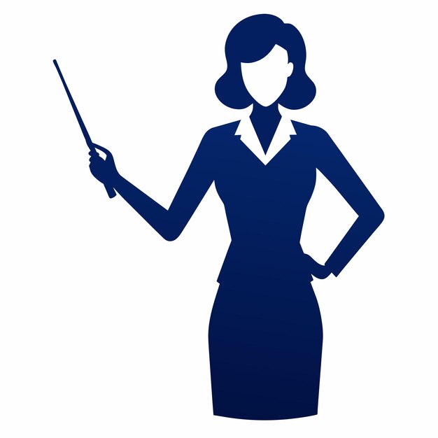 Vector a woman with a magnifying glass is holding a wand