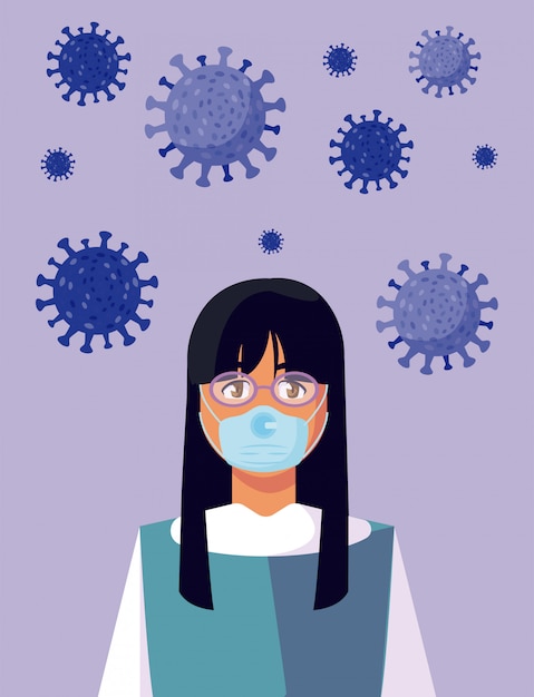 woman with medical mask