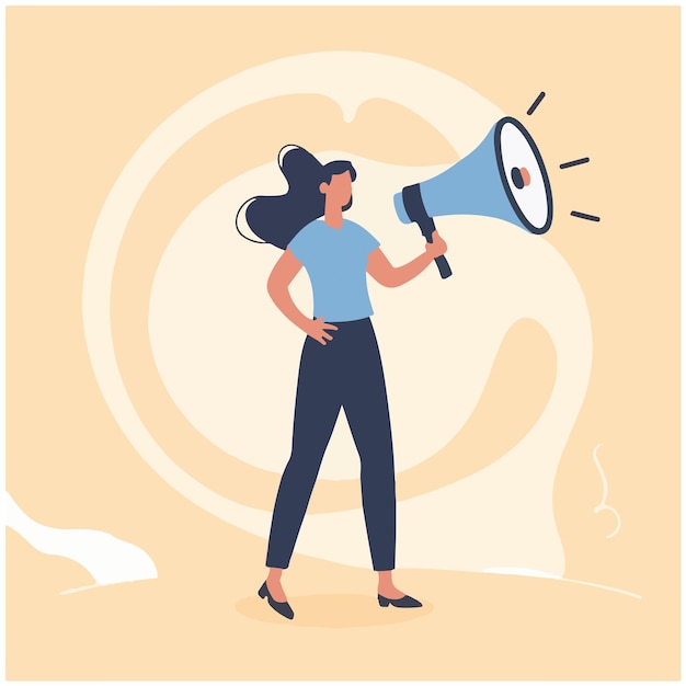 woman with megaphone marketing