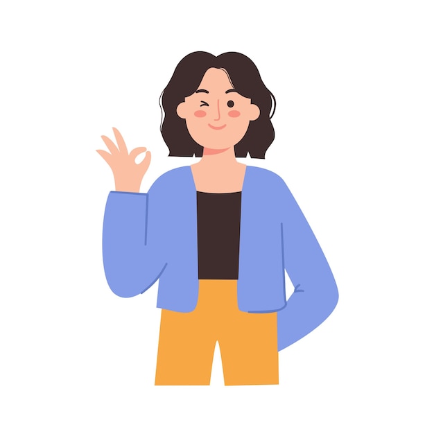 Woman with ok sign