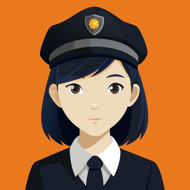 警察のユニフォームを着た女性と警察の引用と書かれたバッジ