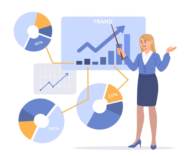 Woman with presentation vector concept